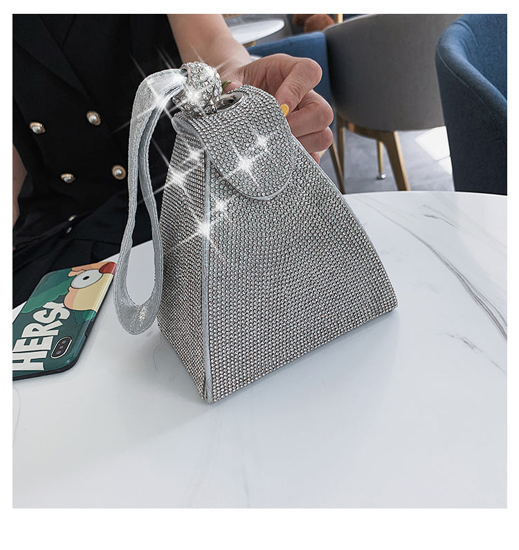 Fashion mini bag with diamonds new style triangle bag