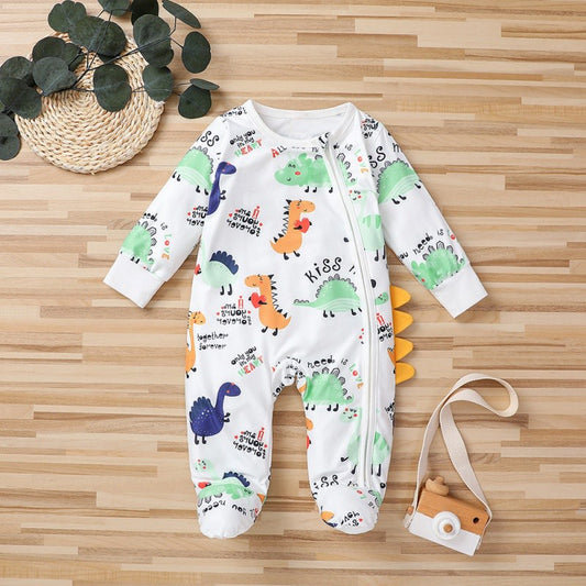 Baywell Cartoon Dinosaur Costume 0-18M Baby Clothes For Newborns Cotton Cute Jumpsuit For Kids Boys Girls Children's Overalls