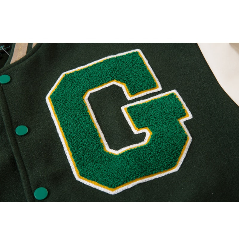 Hip Hop Varsity Jacket Mens Furry Letters Embroidery Color Block College Jackets Womens Harajuku Fashion Baseball Coats Unisex