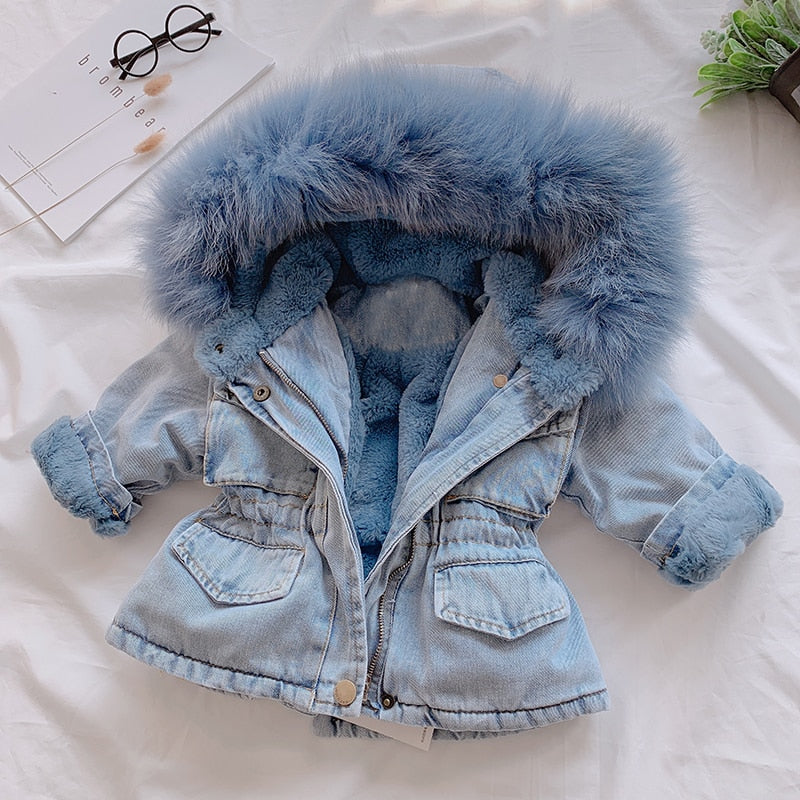 2019 New Denim Jacket for Girl's Toddler Children AUTUMN &WINTER Outerwear Fashion Outfits Kids Jacket Girl Coats Kids Clothes