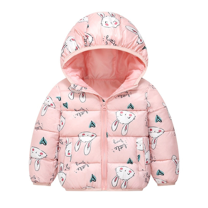 Kids Hooded Jackets Boys Girls Cartoon Patern Winter 2022 Snowsuit Outerwear 2022 Baby Boy Zipper Cotton Jacket For Kids Coats