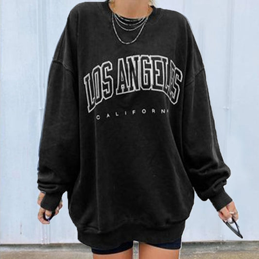 Letter Print Loose Casual Sweatshirts Streetwear Casual Long Sleeve