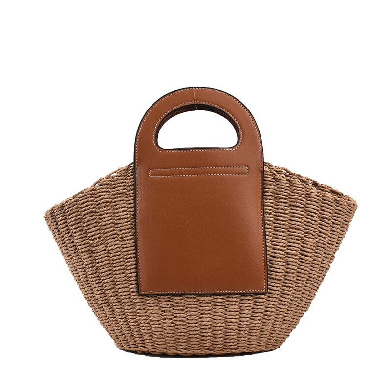 Fashion Big Beach Basket Bag Lady Straw Shoulder Bags Female Travel Large Capacity Woven Totes Handmade Handbags