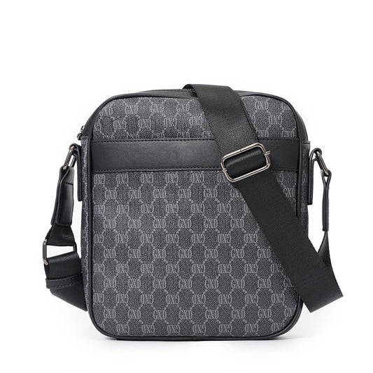 Luxury Designer Letter Plaid PU Leather Shoulder Crossbody Bag for Men Fashion Business Messenger Bag Handbag Bolso Hombre