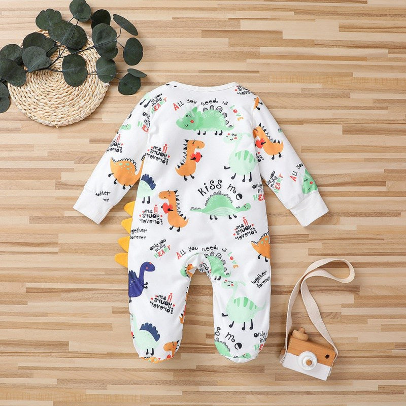 Baywell Cartoon Dinosaur Costume 0-18M Baby Clothes For Newborns Cotton Cute Jumpsuit For Kids Boys Girls Children&#39;s Overalls