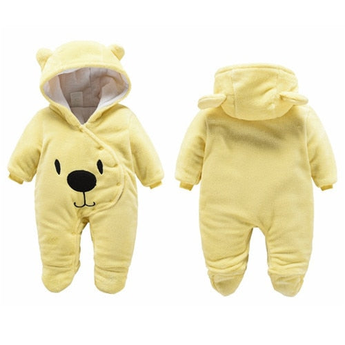 Baby Girls Clothes Newborn Winter Hoodie Baby Rompers Polyester Baby Boy Romper Climbing Outwear Infant Baby Jumpsuit 3M -12M