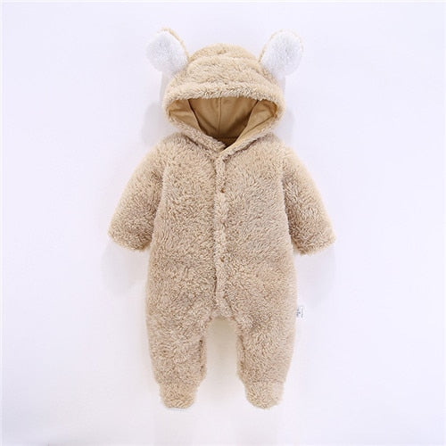 Baby Girls Clothes Newborn Winter Hoodie Baby Rompers Polyester Baby Boy Romper Climbing Outwear Infant Baby Jumpsuit 3M -12M
