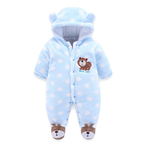 Baby Girls Clothes Newborn Winter Hoodie Baby Rompers Polyester Baby Boy Romper Climbing Outwear Infant Baby Jumpsuit 3M -12M