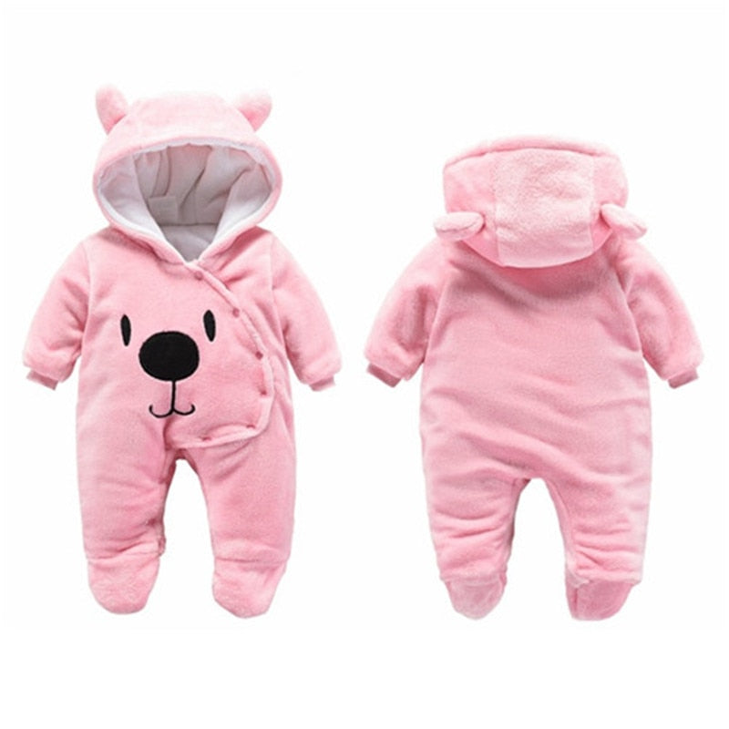 Baby Girls Clothes Newborn Winter Hoodie Baby Rompers Polyester Baby Boy Romper Climbing Outwear Infant Baby Jumpsuit 3M -12M