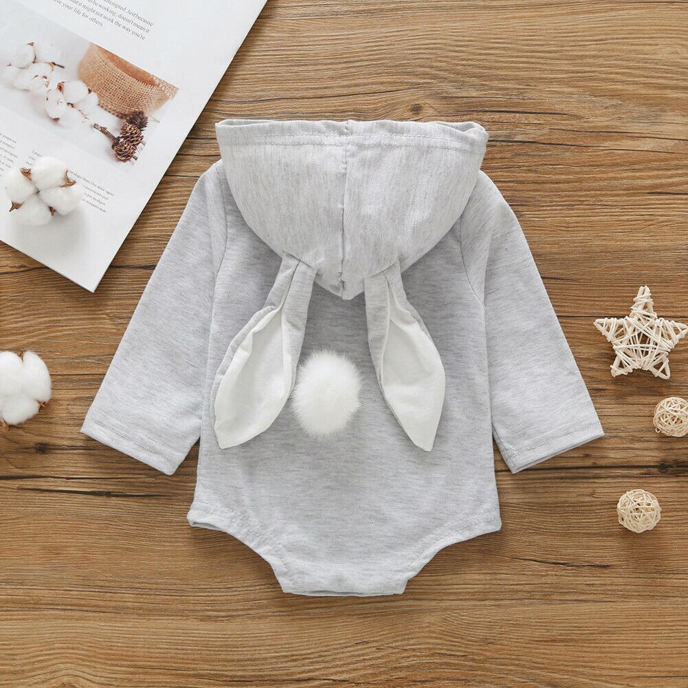 Autumn Winter Warm Newborn Kids Cotton Rompers Baby Boys Girls Bodysuits Cute Rabbit Ear Costume Clothes 0-2 Years