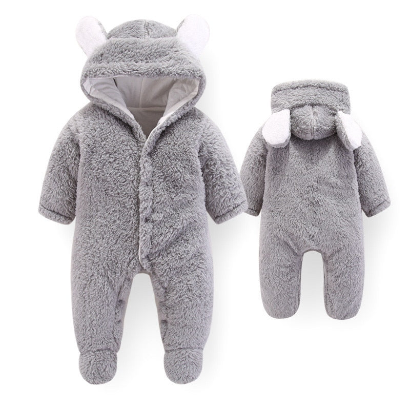 Baby Girls Clothes Newborn Winter Hoodie Baby Rompers Polyester Baby Boy Romper Climbing Outwear Infant Baby Jumpsuit 3M -12M