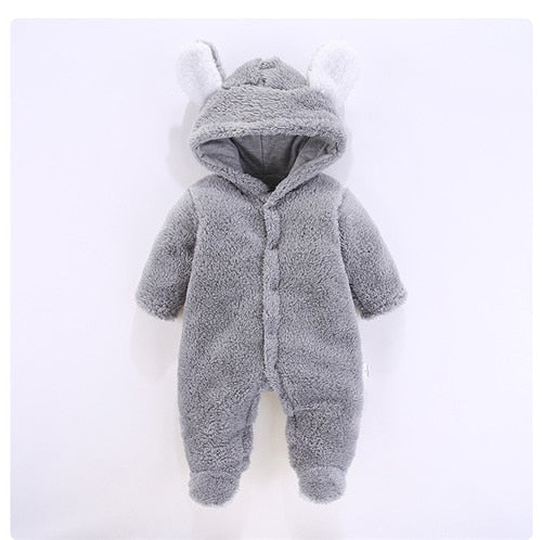 Baby Girls Clothes Newborn Winter Hoodie Baby Rompers Polyester Baby Boy Romper Climbing Outwear Infant Baby Jumpsuit 3M -12M