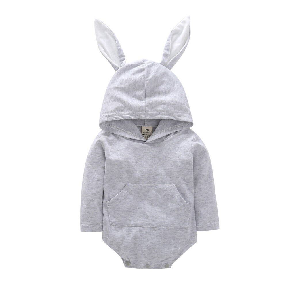 Autumn Winter Warm Newborn Kids Cotton Rompers Baby Boys Girls Bodysuits Cute Rabbit Ear Costume Clothes 0-2 Years