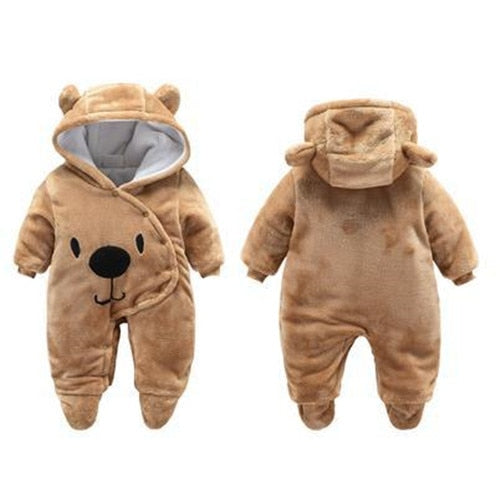 Baby Girls Clothes Newborn Winter Hoodie Baby Rompers Polyester Baby Boy Romper Climbing Outwear Infant Baby Jumpsuit 3M -12M
