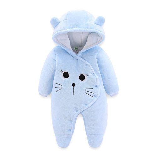 Baby Girls Clothes Newborn Winter Hoodie Baby Rompers Polyester Baby Boy Romper Climbing Outwear Infant Baby Jumpsuit 3M -12M