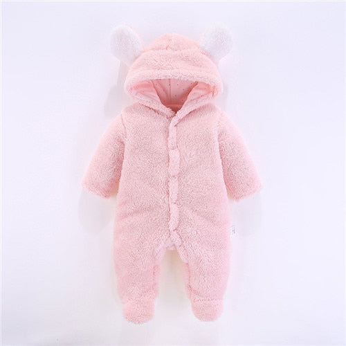Baby Girls Clothes Newborn Winter Hoodie Baby Rompers Polyester Baby Boy Romper Climbing Outwear Infant Baby Jumpsuit 3M -12M