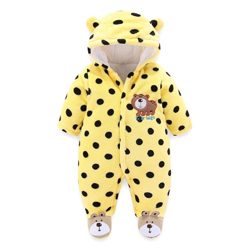 Baby Girls Clothes Newborn Winter Hoodie Baby Rompers Polyester Baby Boy Romper Climbing Outwear Infant Baby Jumpsuit 3M -12M