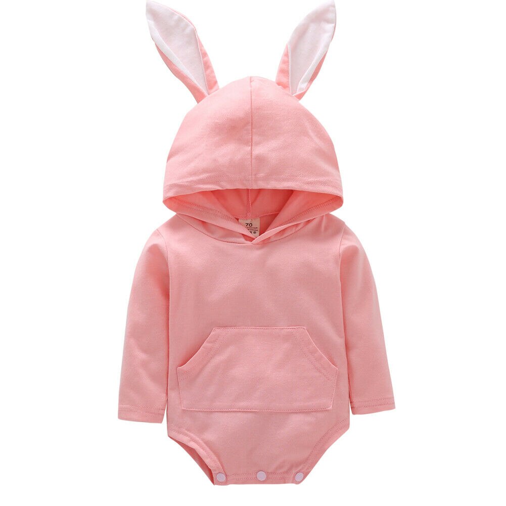 Autumn Winter Warm Newborn Kids Cotton Rompers Baby Boys Girls Bodysuits Cute Rabbit Ear Costume Clothes 0-2 Years