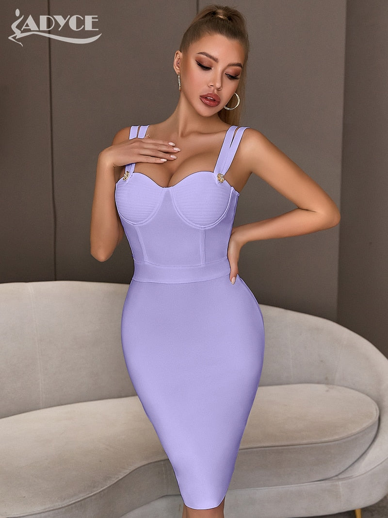 Adyce 2022 New Summer Green Bandage Dress Women Sexy Sleeveless Spaghetti Strap Red Club Celebrity Evening Party Dress Vestidos