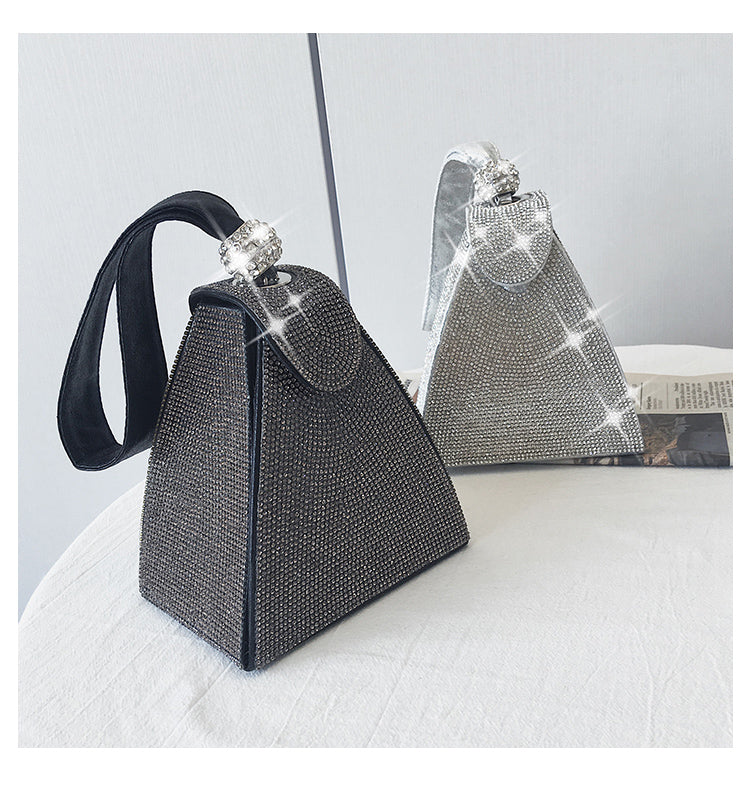 Fashion mini bag with diamonds new style triangle bag