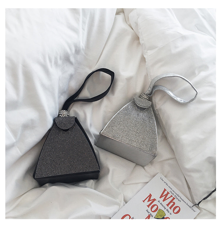 Fashion mini bag with diamonds new style triangle bag