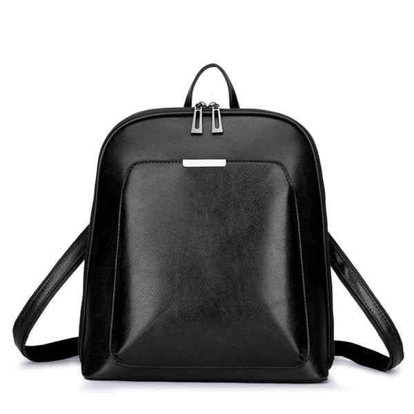 Multifunctional fashion oil wax leather backpack