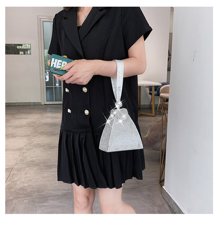 Fashion mini bag with diamonds new style triangle bag