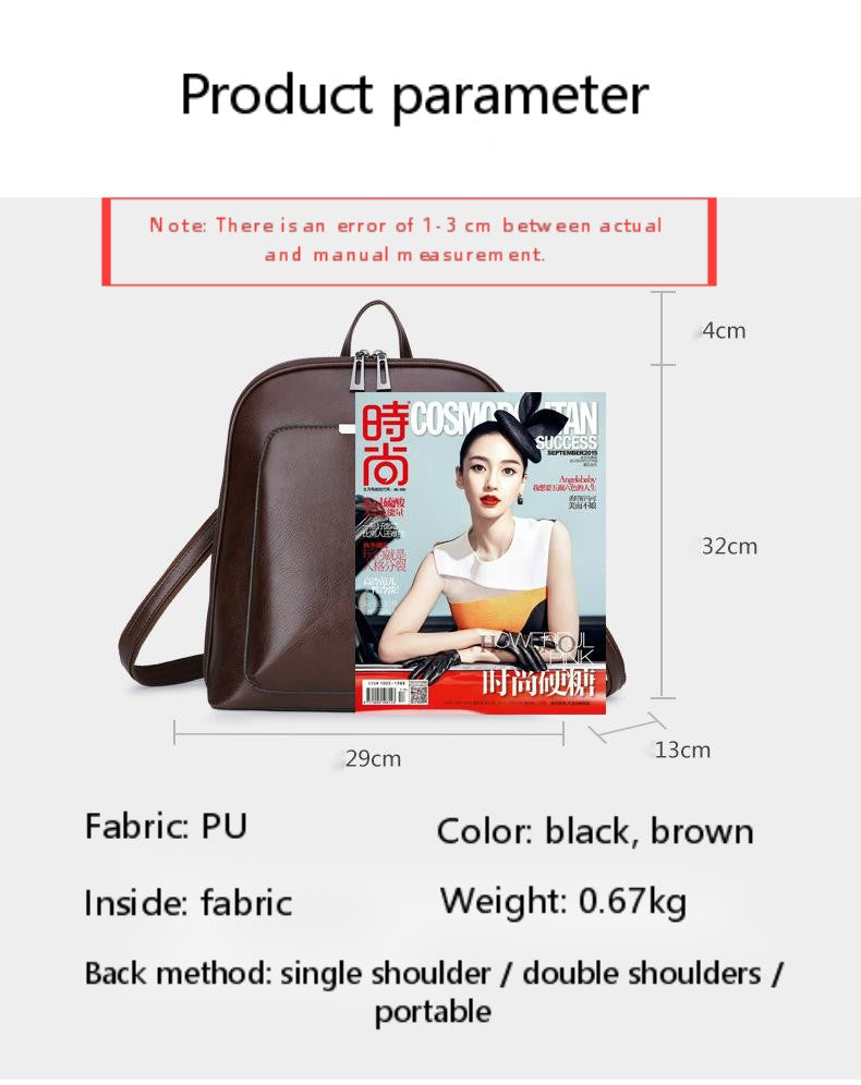 Multifunctional fashion oil wax leather backpack