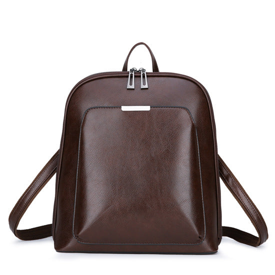 Multifunctional fashion oil wax leather backpack