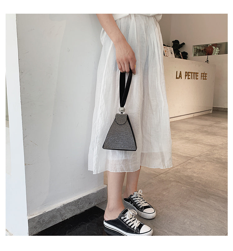 Fashion mini bag with diamonds new style triangle bag