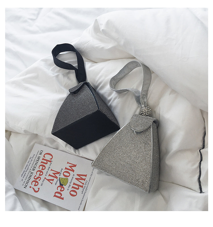 Fashion mini bag with diamonds new style triangle bag