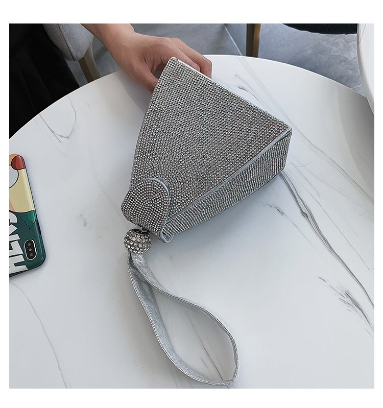 Fashion mini bag with diamonds new style triangle bag
