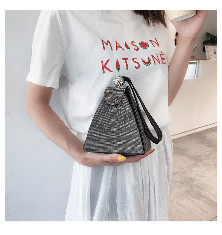 Fashion mini bag with diamonds new style triangle bag