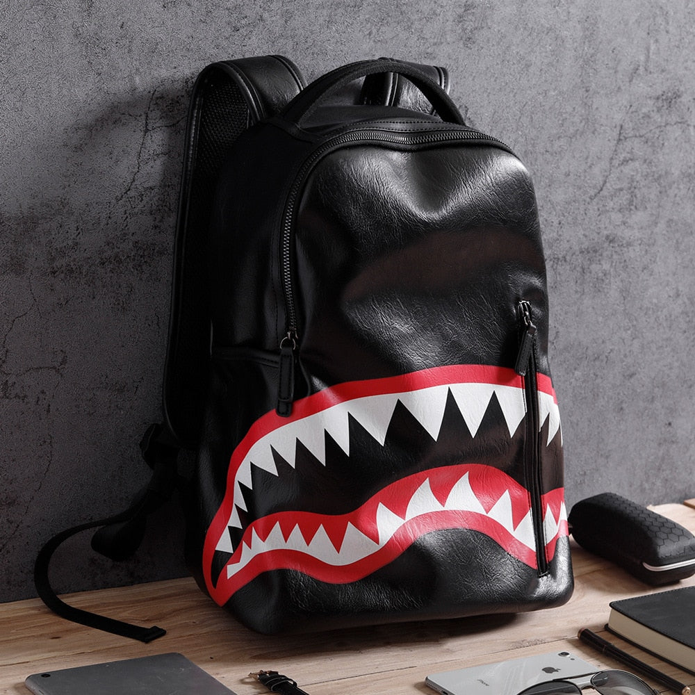 Fashion Leather Backpack Men Large Shoulder Bag Travel Backpack Camouflage Laptop Student School Bags Bagpack Mochila Hombre