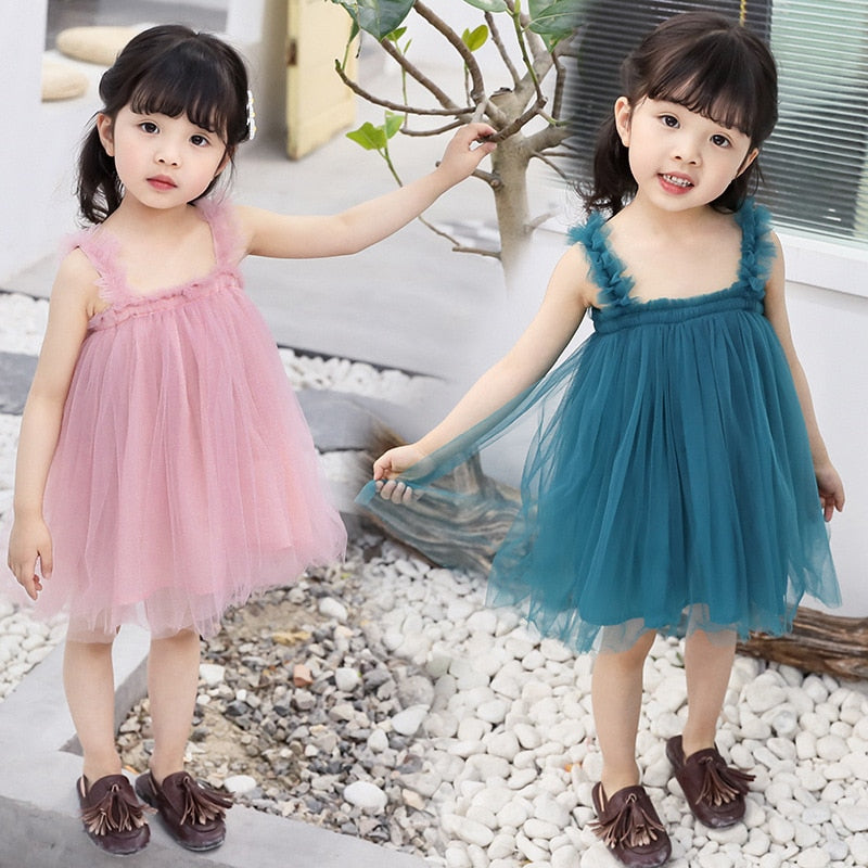1-6T Kids Dress For Girls New Fashion Girl Party Dress Children & Lovely Baby Girl Dress Kids Tutu Sleeveless Wedding Dress