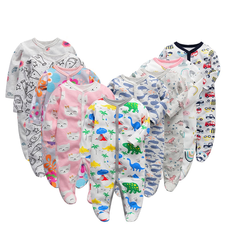 6Pcs/Lot Baby Rompers Long Sleeve 100%Cotton overalls Newborn clothes Roupas de bebe boys girls jumpsuit&amp;clothing