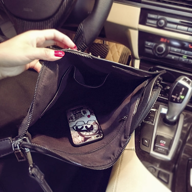 Men Rivets Handbag Male Skull Clutch luxury leather bag for men