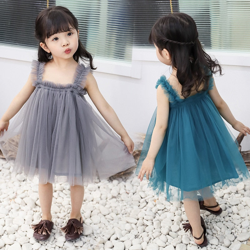 1-6T Kids Dress For Girls New Fashion Girl Party Dress Children & Lovely Baby Girl Dress Kids Tutu Sleeveless Wedding Dress