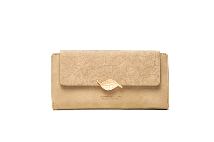 Long Wallet Golden Leaf Bag Handbag Ladies Coin Purse Card Holder Clutch