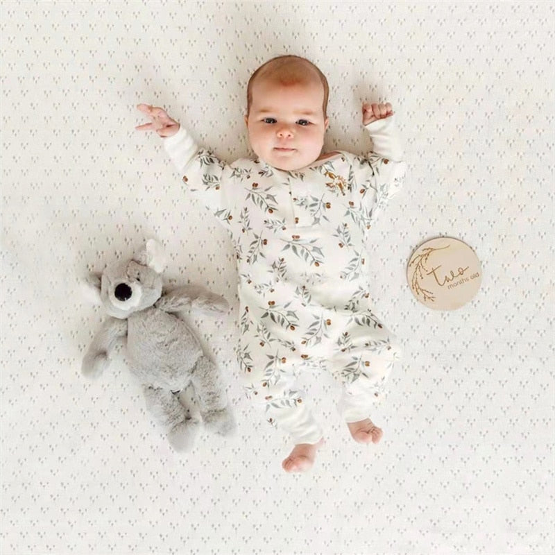 Spring Summer Baby Clothes Floral Newborn Boy Girl Romper Long Sleeves Soft Cotton Newborn Jumpsuits Outfits Infant Clothing