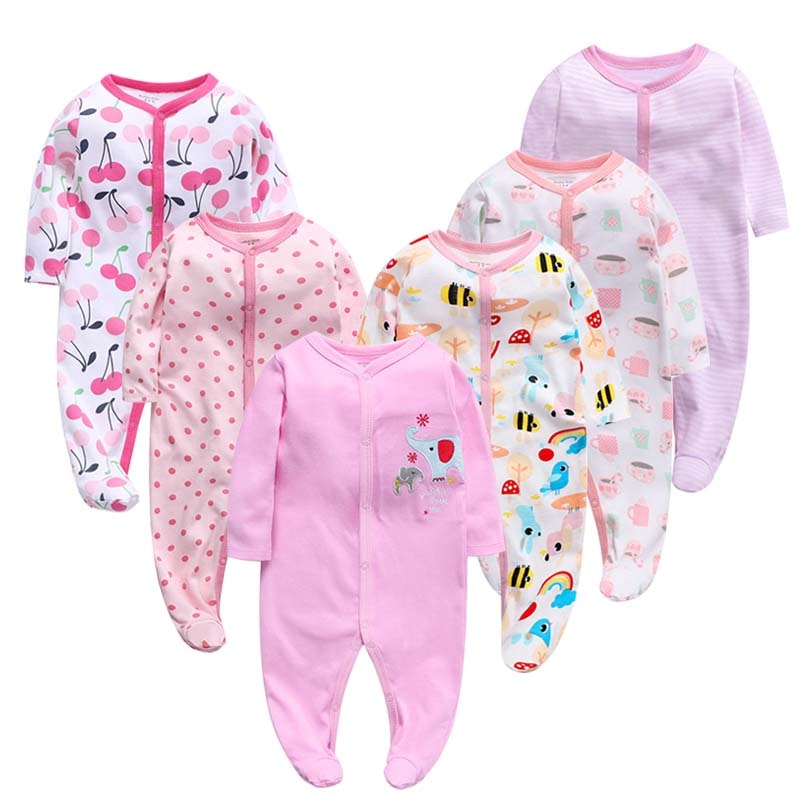 6Pcs/Lot Baby Rompers Long Sleeve 100%Cotton overalls Newborn clothes Roupas de bebe boys girls jumpsuit&amp;clothing