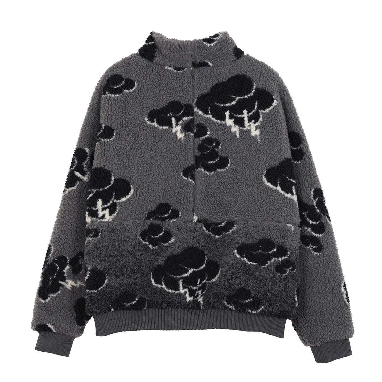 LACIBLE Hip Hop Warm Parka Jacket Mens Streetwear Retro Vintage Cloud Bomber Jacket Coats Winter Harajuku Fleece Jacket Outwear