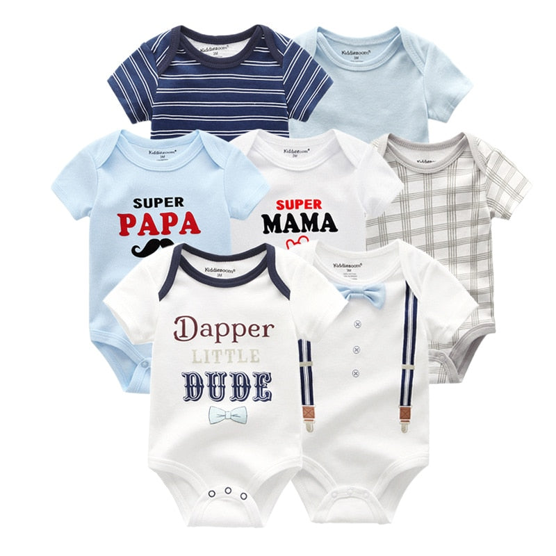 Uniesx Newborn Baby Rompers Clothing 7Pcs/Lot Infant Jumpsuits 100%Cotton Children Roupa De Bebe Girls&amp;Boys Baby Clothes