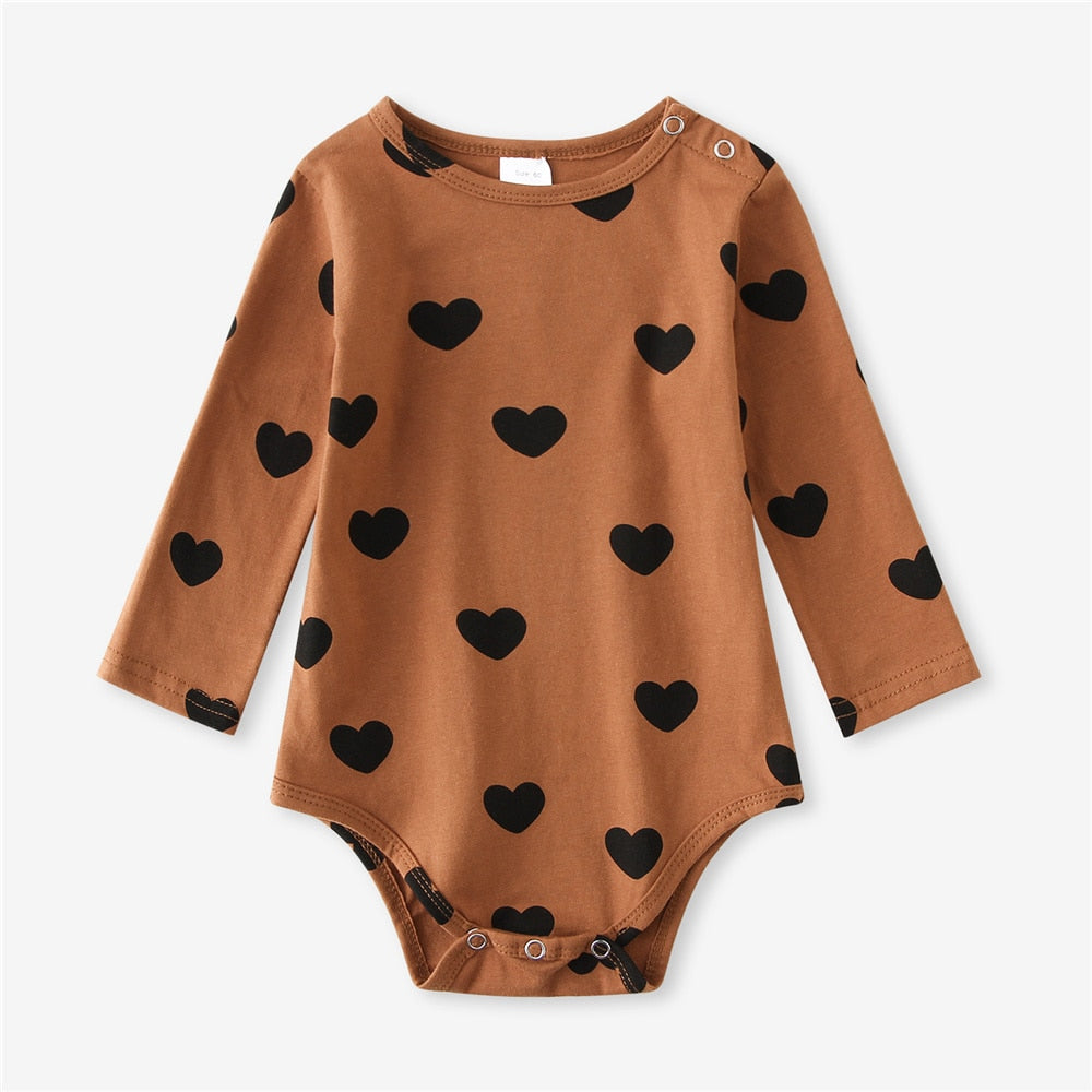 Infant Baby Boy Girl Romper Spring Summer Newborn Button Jumpsuit Printed Casual Long Sleeve Baby Boy Outfits Clothes Autumn