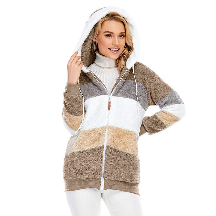 Fall Winter Hooded Jacket Women 2020 Fashion Fuzzy Parkas Thick Warm Casual Coat Woman Plus Size Clothes 5XL Jackets And Coats