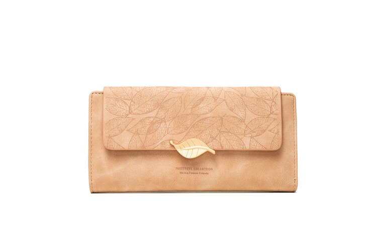 Long Wallet Golden Leaf Bag Handbag Ladies Coin Purse Card Holder Clutch
