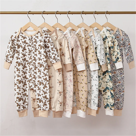 Spring Summer Baby Clothes Floral Newborn Boy Girl Romper Long Sleeves Soft Cotton Newborn Jumpsuits Outfits Infant Clothing