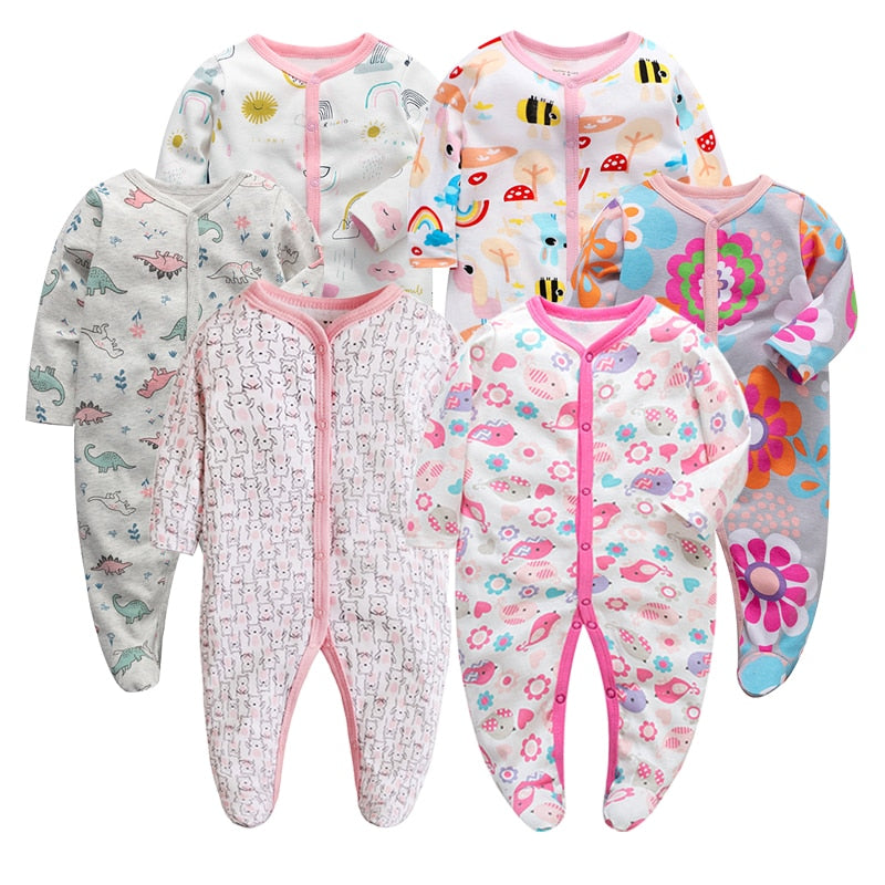6Pcs/Lot Baby Rompers Long Sleeve 100%Cotton overalls Newborn clothes Roupas de bebe boys girls jumpsuit&amp;clothing