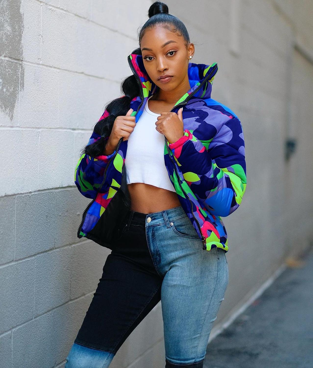 Camo Print Women Parka Bubble Jacket