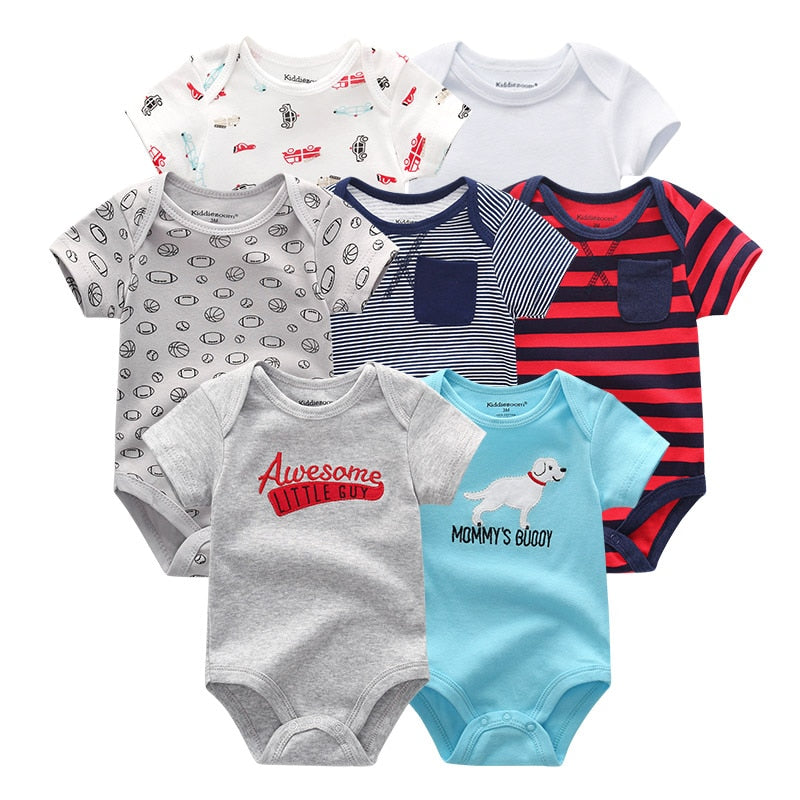 Uniesx Newborn Baby Rompers Clothing 7Pcs/Lot Infant Jumpsuits 100%Cotton Children Roupa De Bebe Girls&amp;Boys Baby Clothes